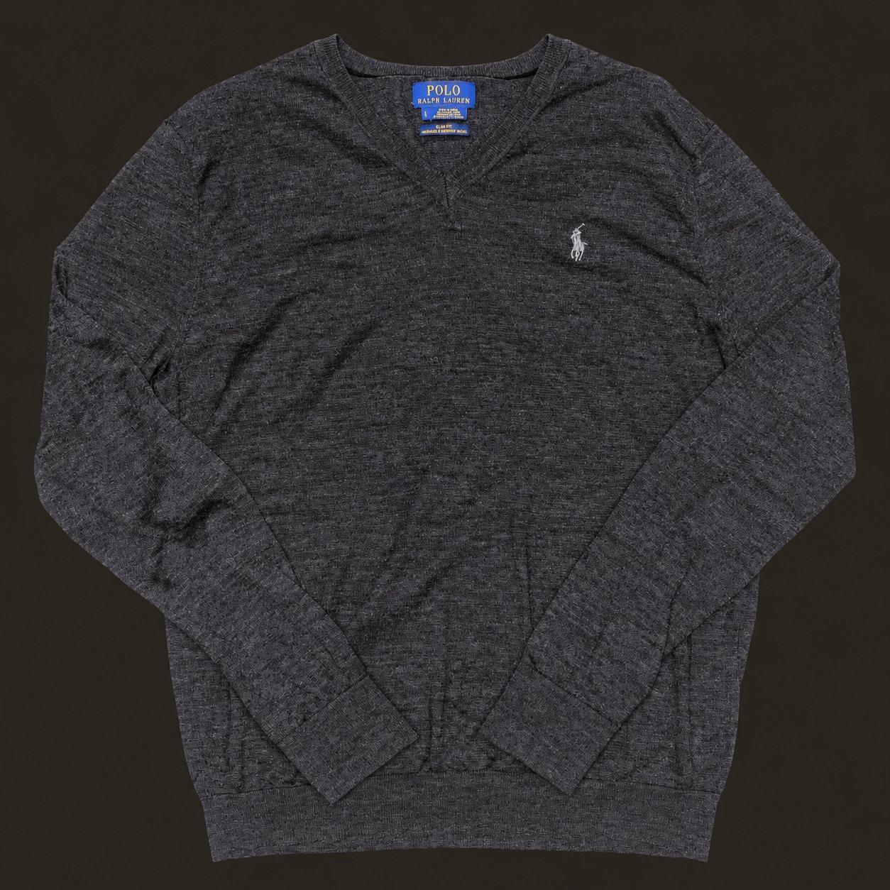 Polo Ralph Lauren Charcoal Merino V-Neck