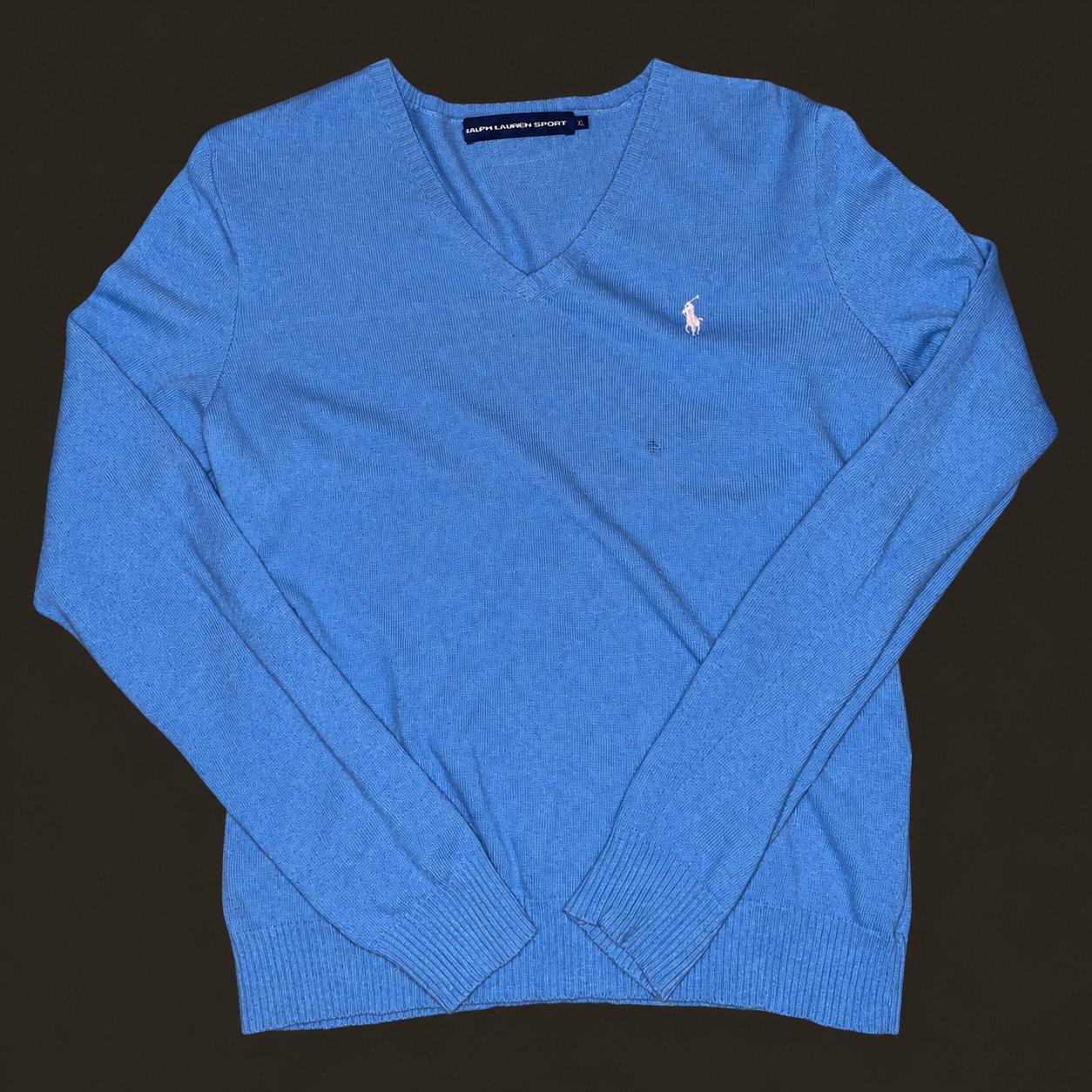 Vintage Ralph Lauren Sport Blue V-Neck Knit – Women’s